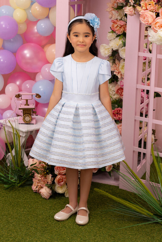 Blue Girls Striped Dress 3-7 AGE 34168PR 