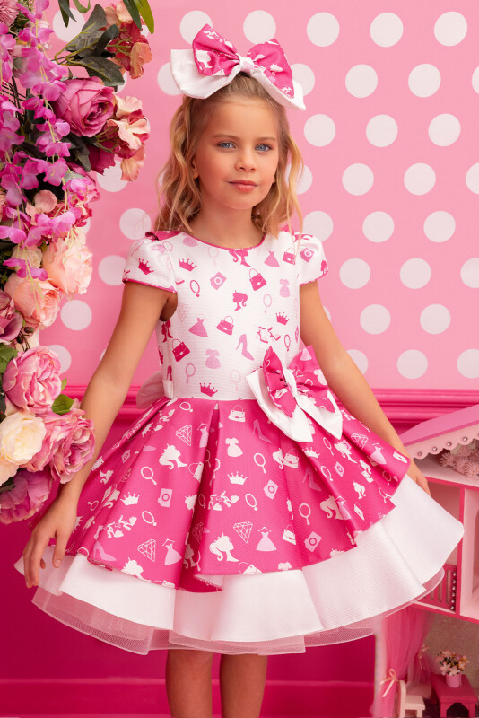 Fuchsia Girls Moon Sleeve Set 3-7 AGE 34307PR - 1