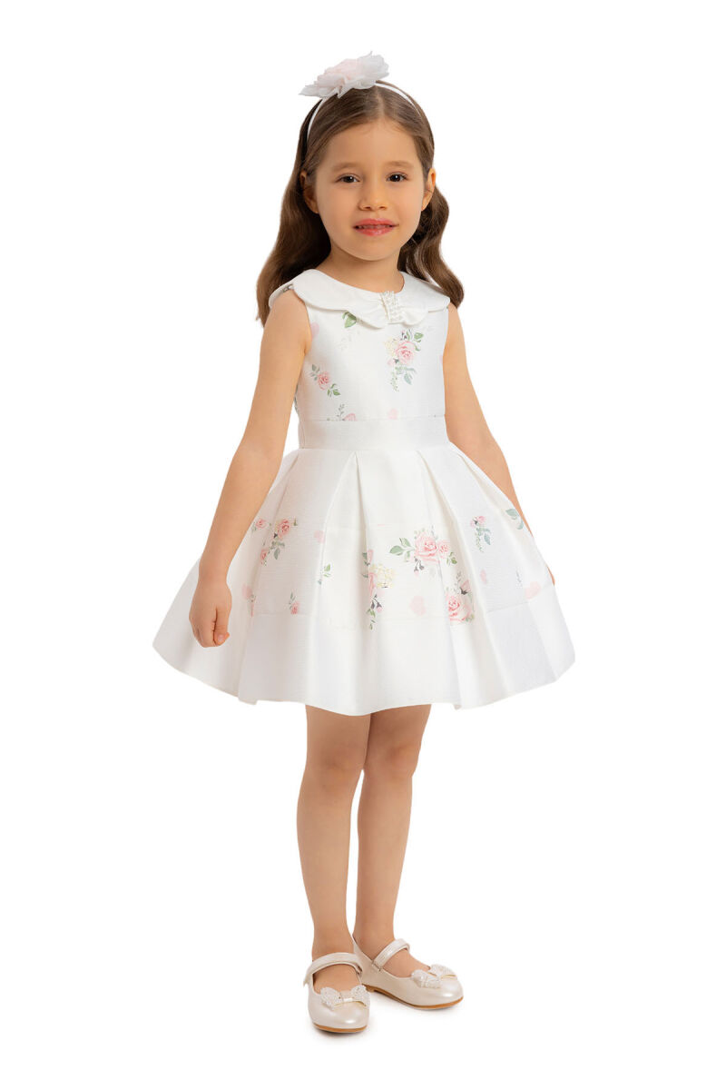 Powder Dress with Floral Jacquard for Girls 6-24 MONTH 34238PR - 3