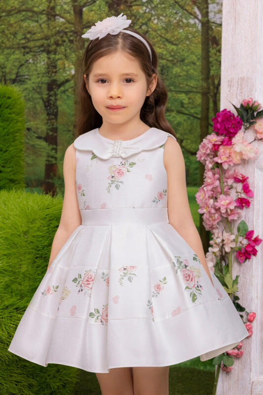 Powder Dress with Floral Jacquard for Girls 6-24 MONTH 34238PR - 7