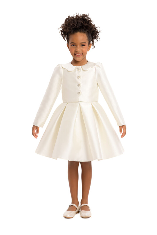Ecru Girls Set with Jacket 3-7 AGE 34350PR - 2