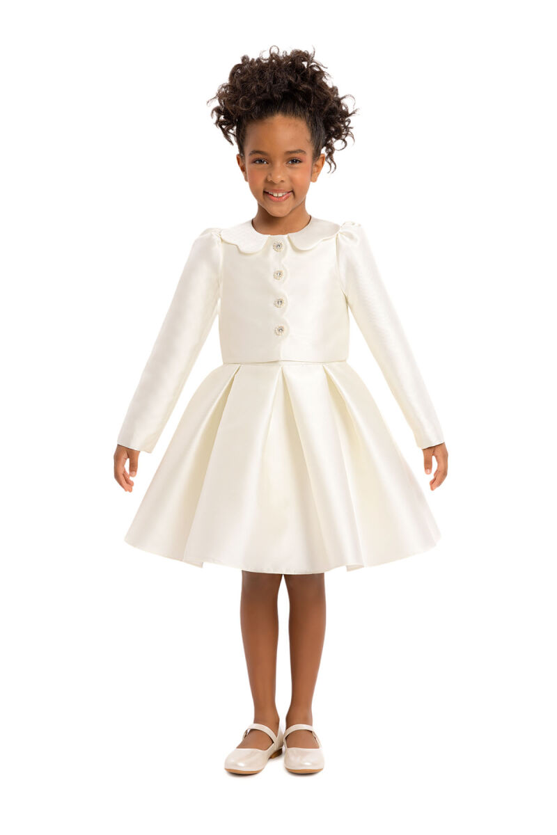 Ecru Girls Set with Jacket 3-7 AGE 34350PR - 2