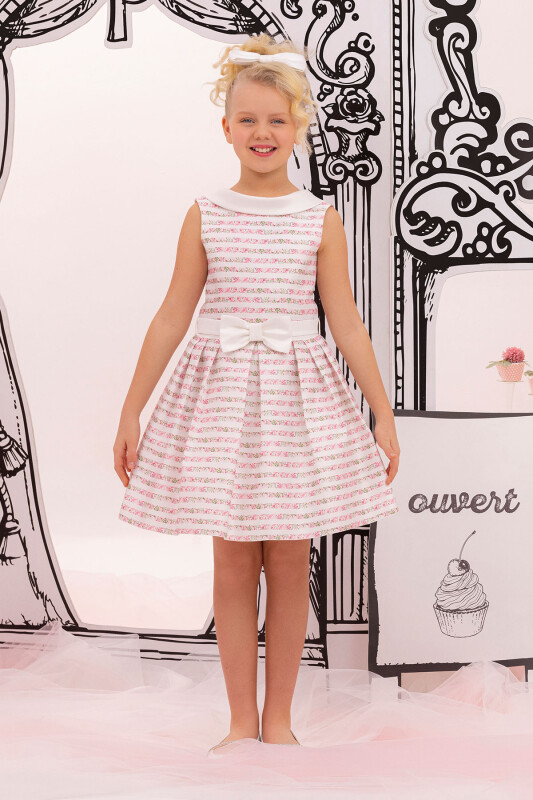Pink Girls Striped Dress 8-12 AGE 34212PR - 1
