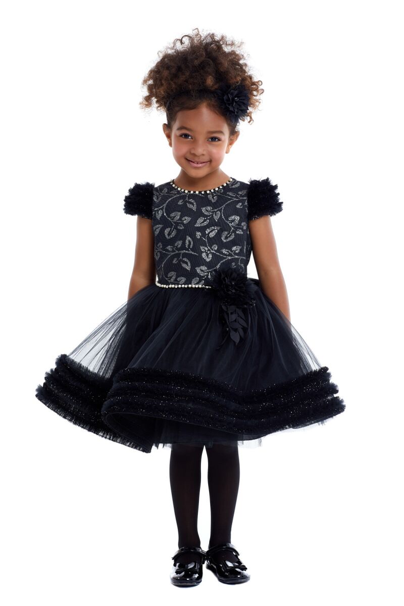 Black Girl Ruffle Dress 1-5 AGE 32008PR - 1