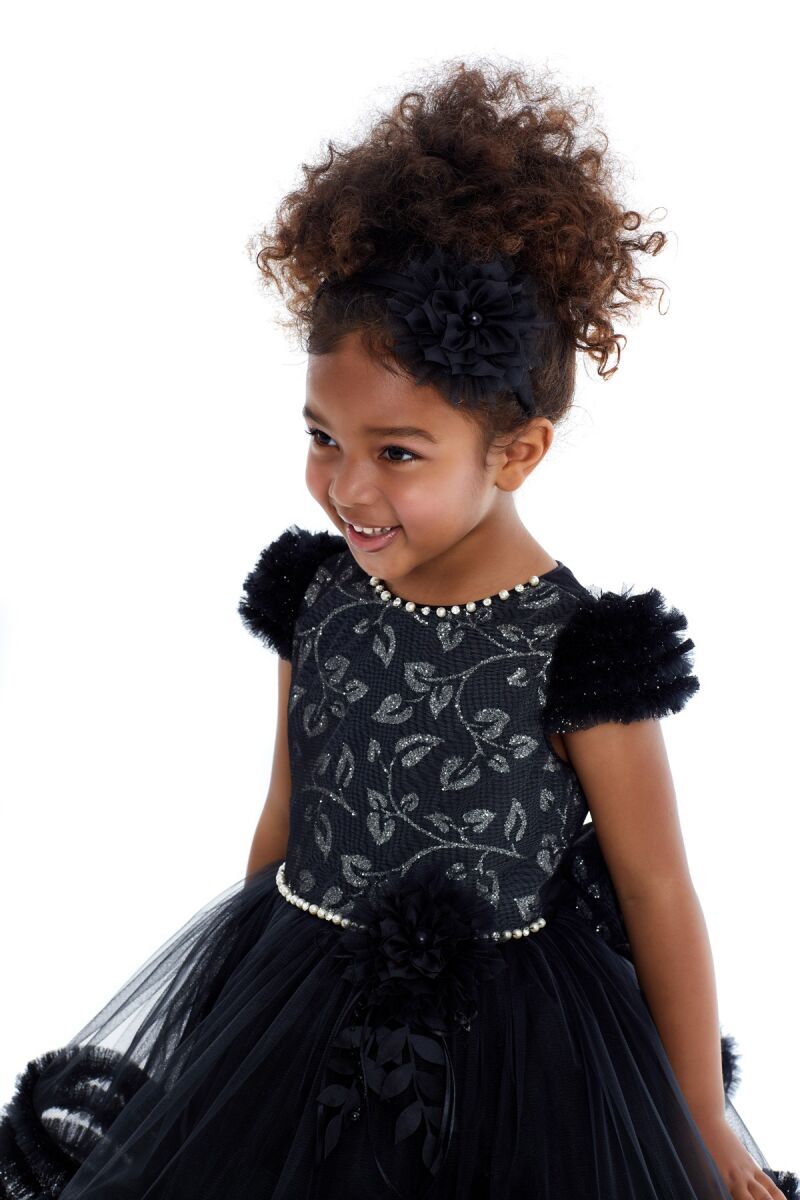 Black Girl Ruffle Dress 1-5 AGE 32008PR - 2