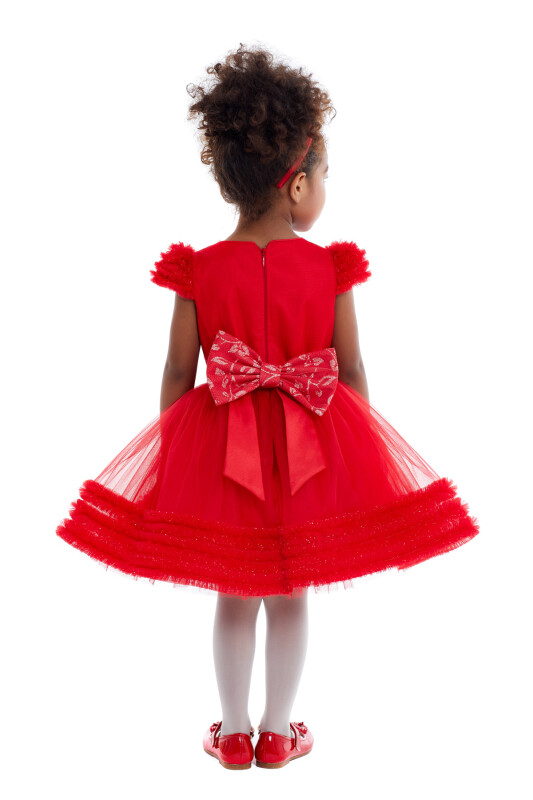 Red Girl Ruffle Dress 1-5 AGE 32008PR - 4