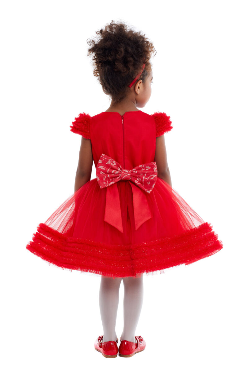 Red Girl Ruffle Dress 1-5 AGE 32008PR - 4