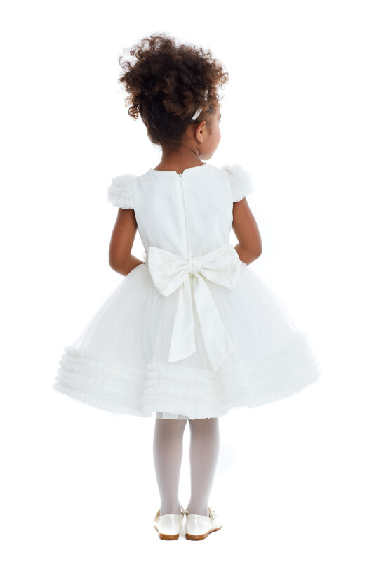 Ecru Girl Ruffle Dress 1-5 AGE 32008PR - 8