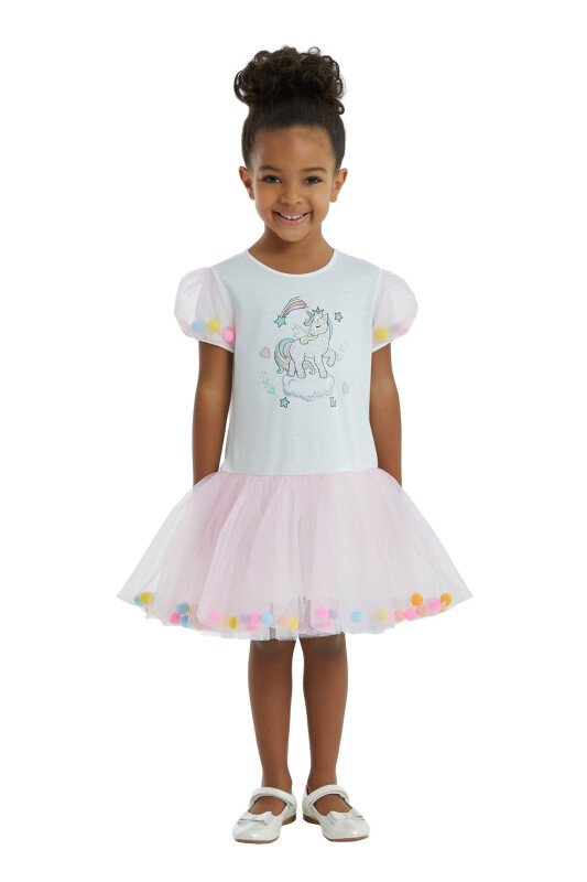 Pink Girl Open Shoulder Tulle Dress 1-5 AGE 323803CA - 1