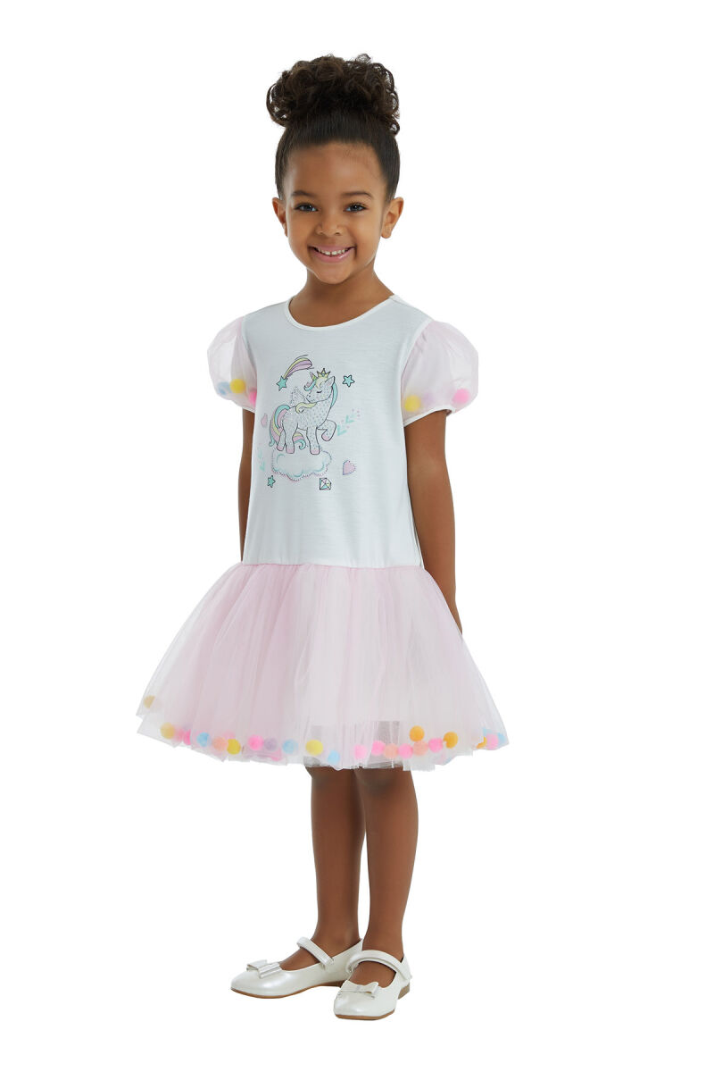 Pink Girl Open Shoulder Tulle Dress 1-5 AGE 323803CA - 2