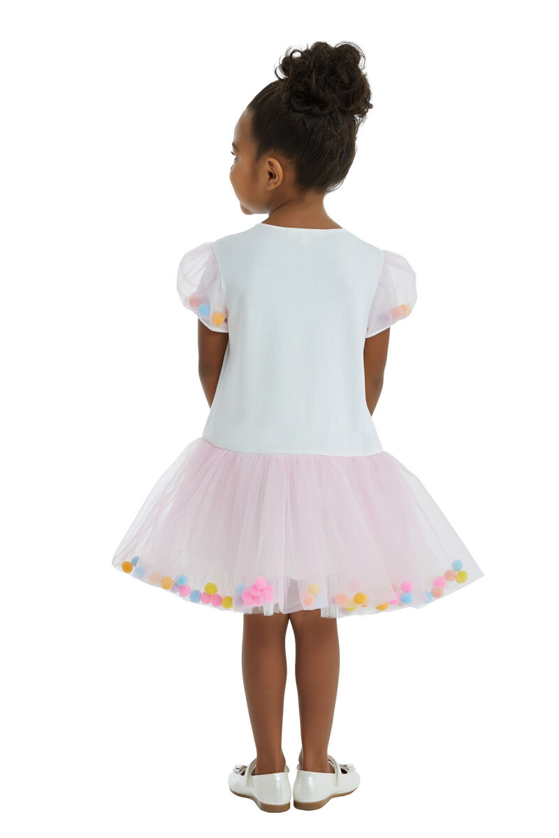 Pink Girl Open Shoulder Tulle Dress 1-5 AGE 323803CA - 4