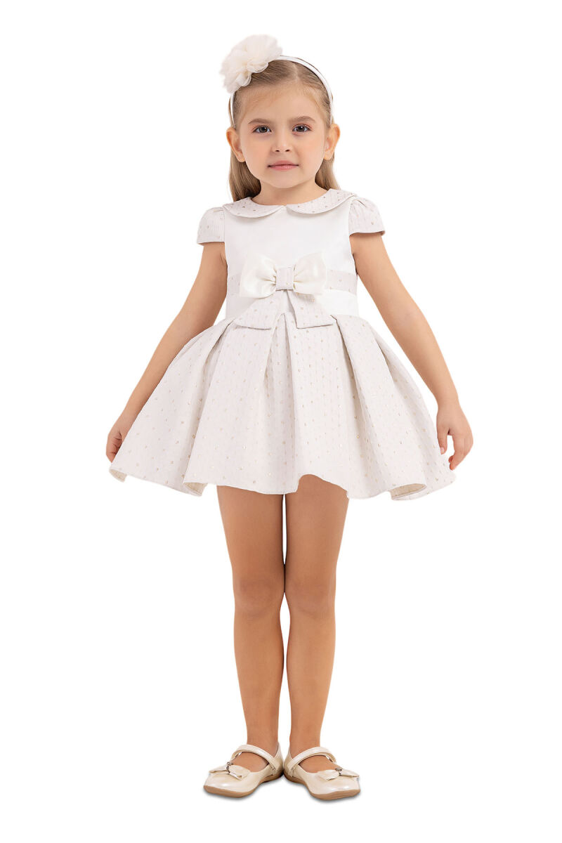 Beige Baby collar, dress for girls 6-18 MONTH 33215PR - 1