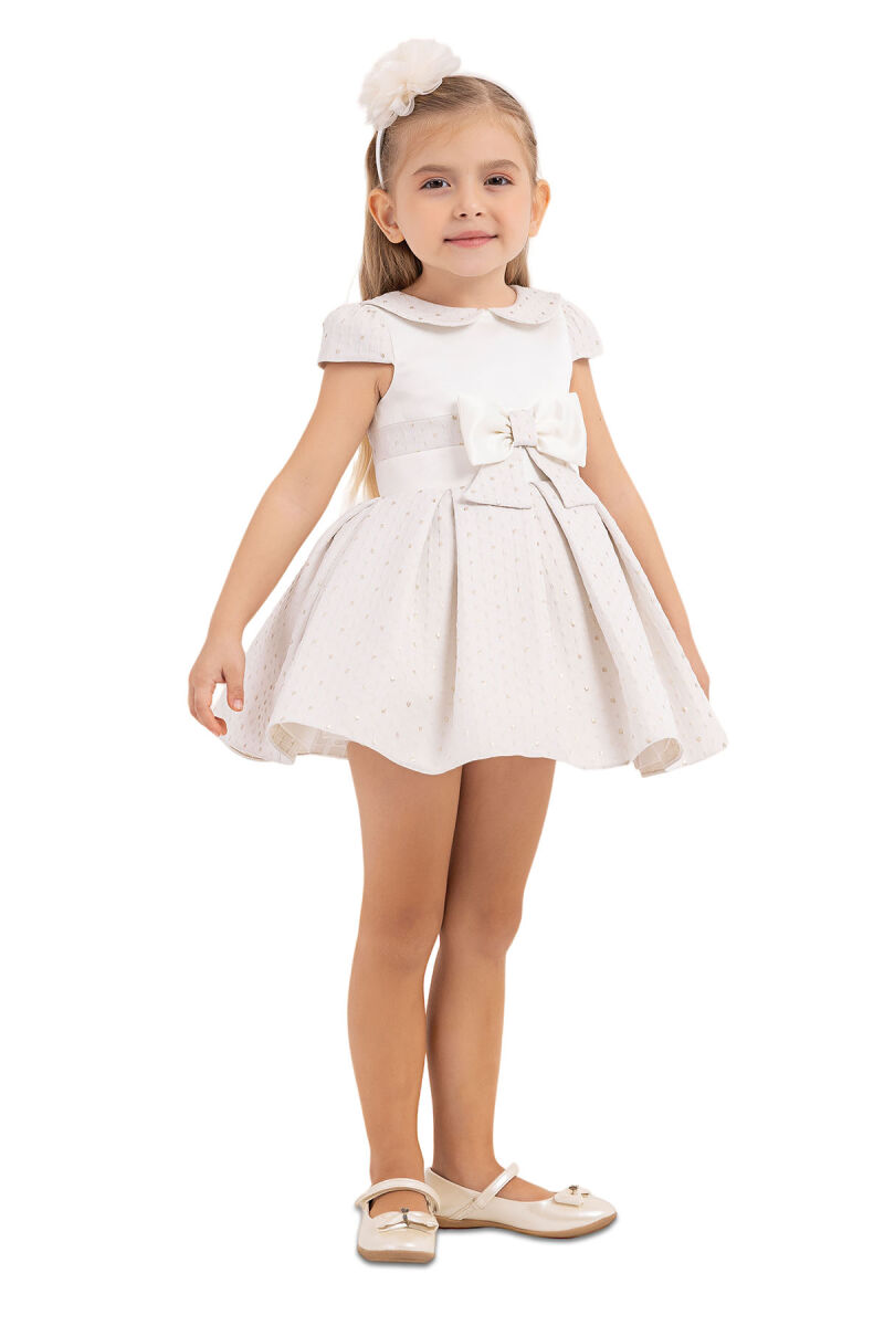 Beige Baby collar, dress for girls 6-18 MONTH 33215PR - 2