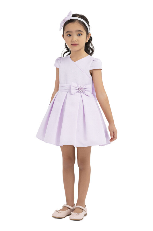 Lilac Double-breasted collared, dress for girls 6-18 MONTH 33185PR 