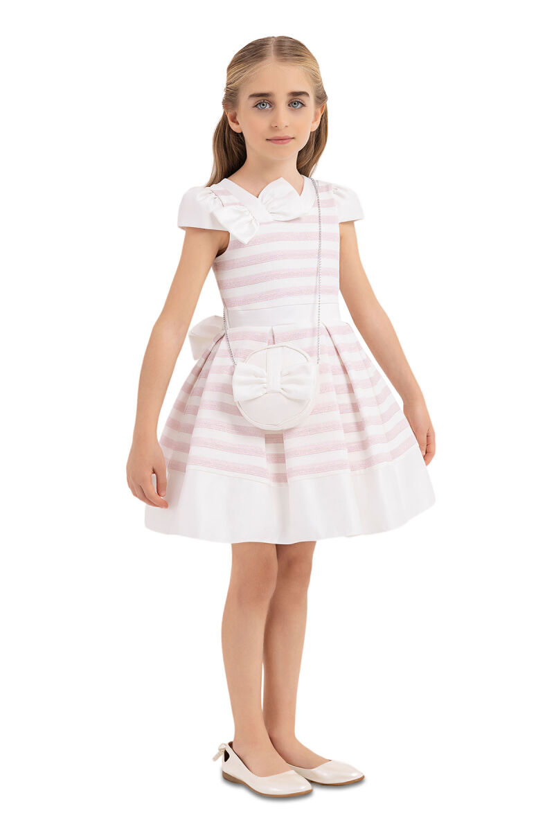 Pink Moon-sleeved dress for girls 4-8 AGE 33270PR - 2