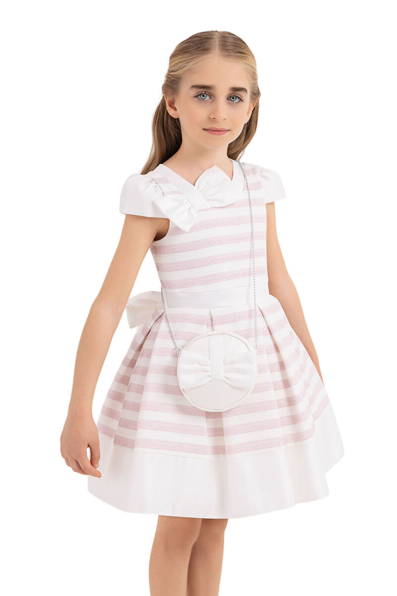 Pink Moon-sleeved dress for girls 4-8 AGE 33270PR - 3