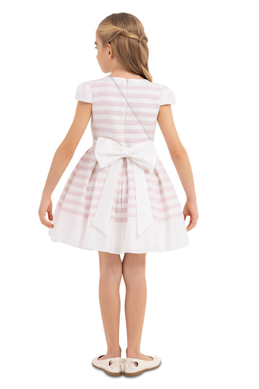 Pink Moon-sleeved dress for girls 4-8 AGE 33270PR - 7