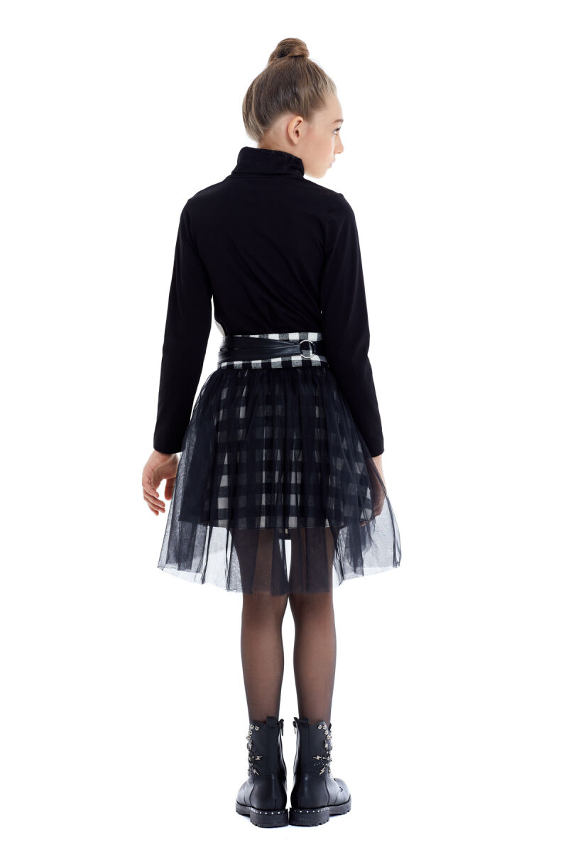 Black Girl Suit With Long Sleeved T-shirt and Tulle Skirt 8-12 AGE 321705CA - 8