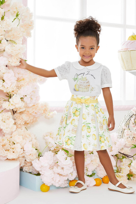 Yellow Girl T-shirt Skirt Suit 1-5 AGE 323602CA - 5