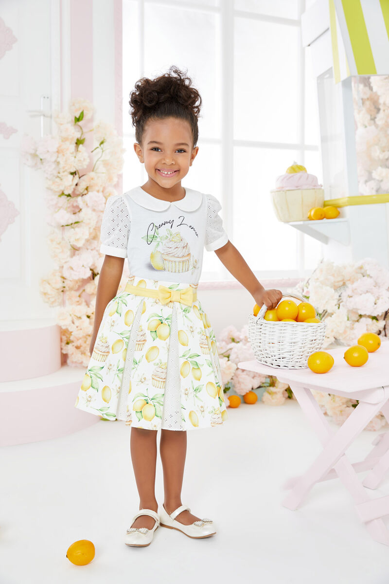 Yellow Girl T-shirt Skirt Suit 1-5 AGE 323602CA - 6