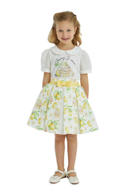 Yellow Girl T-shirt Skirt Suit 1-5 AGE 323602CA - 7