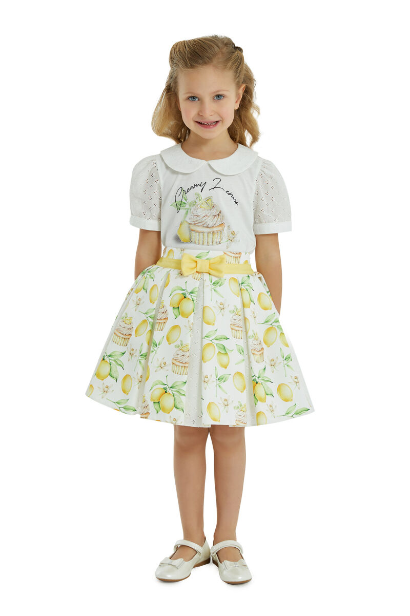 Yellow Girl T-shirt Skirt Suit 1-5 AGE 323602CA - 7
