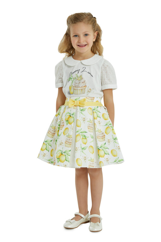 Yellow Girl T-shirt Skirt Suit 1-5 AGE 323602CA - 8