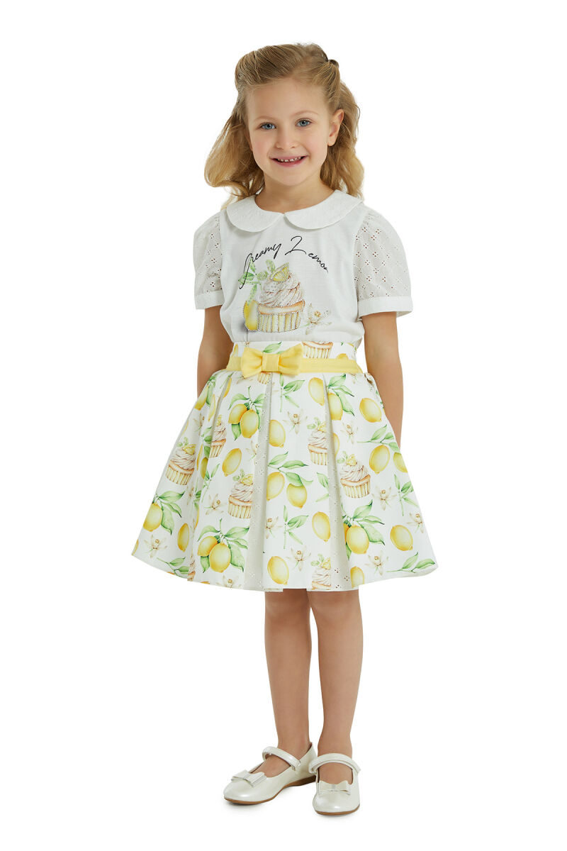 Yellow Girl T-shirt Skirt Suit 1-5 AGE 323602CA - 8
