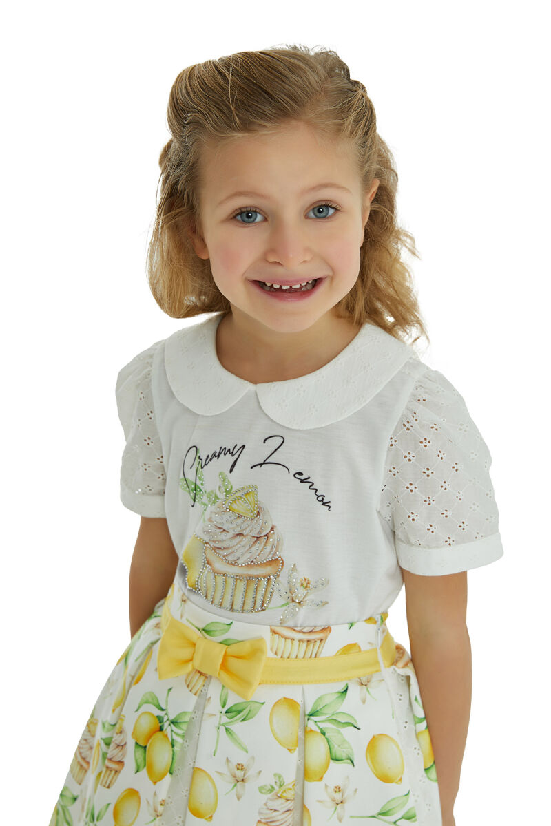 Yellow Girl T-shirt Skirt Suit 1-5 AGE 323602CA - 9