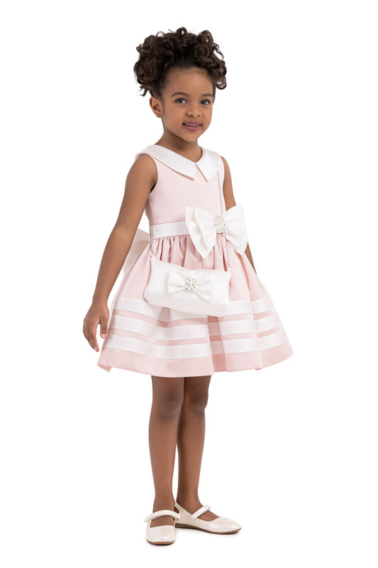 Powder Satin, dress for girls 2-6 AGE 33167PR - 2