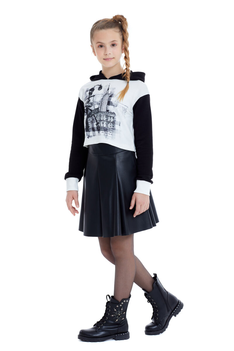 Black Girl Suit With Leather Skirt 8-12 AGE 321704CA - 5
