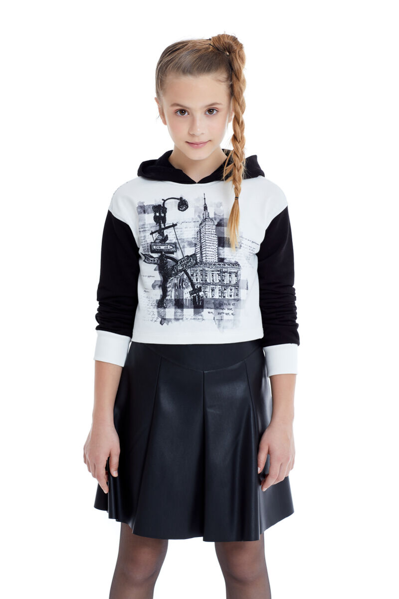 Black Girl Suit With Leather Skirt 8-12 AGE 321704CA - 6