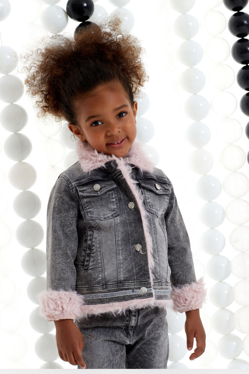 Grey Girls' Glitter Jeans Suit 4-8 AGE 321101CA - 4
