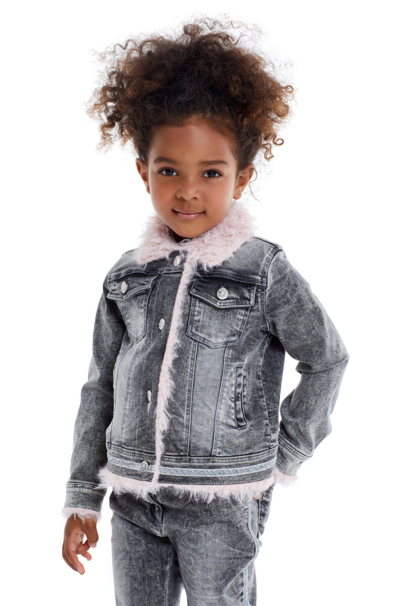 Grey Girls' Glitter Jeans Suit 4-8 AGE 321101CA - 6