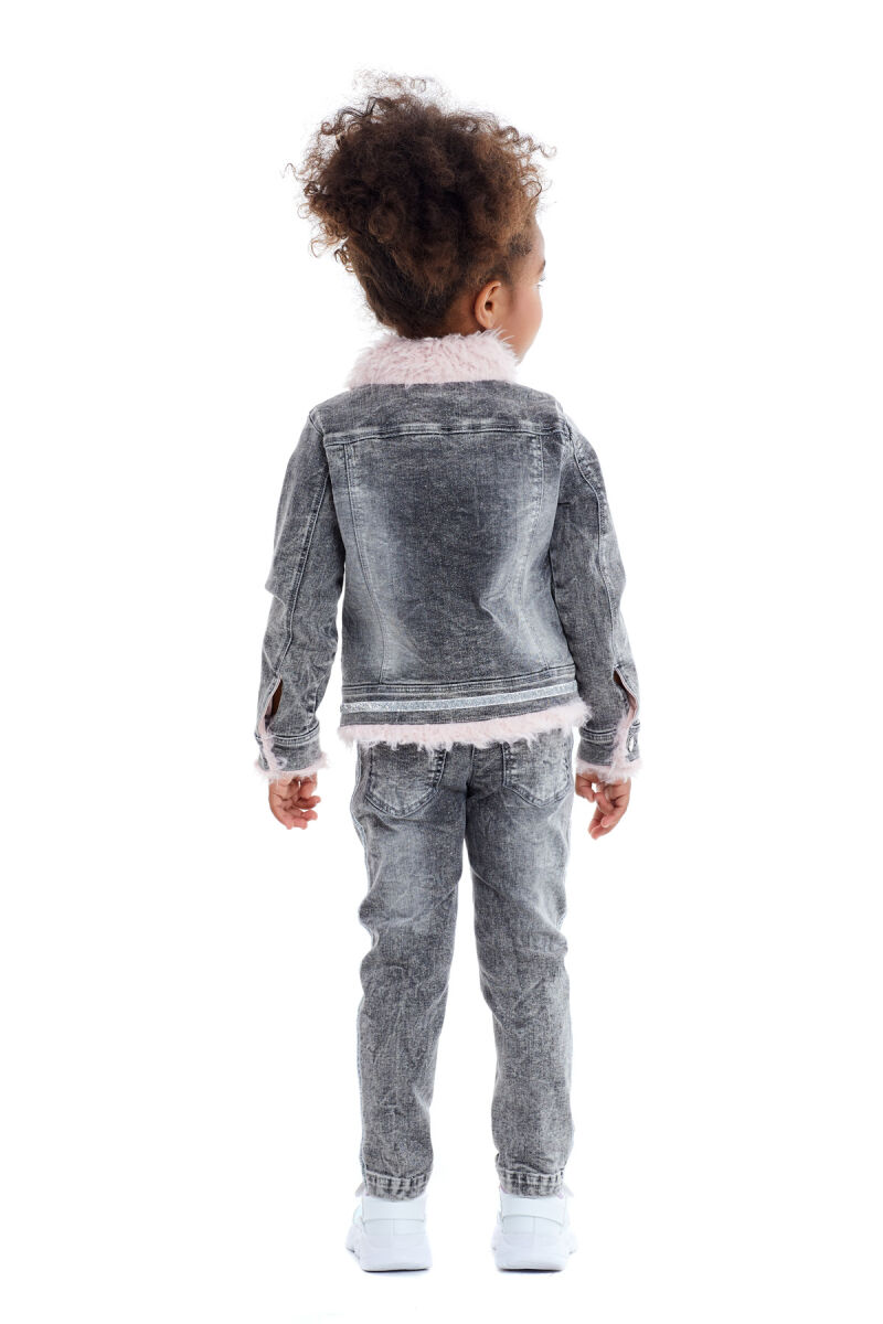 Grey Girls' Glitter Jeans Suit 4-8 AGE 321101CA - 8