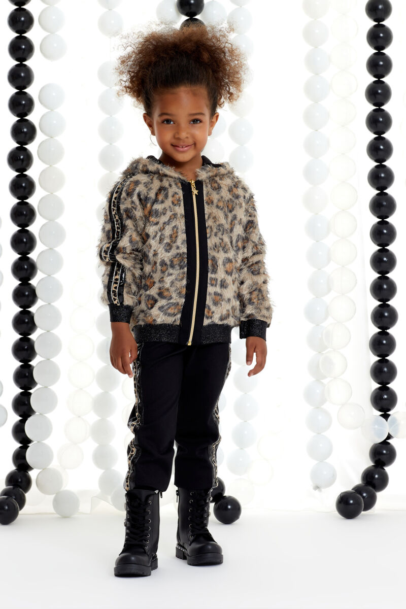 Black Girl Leopard Pants Suit 4-8 AGE 320801CA - 1