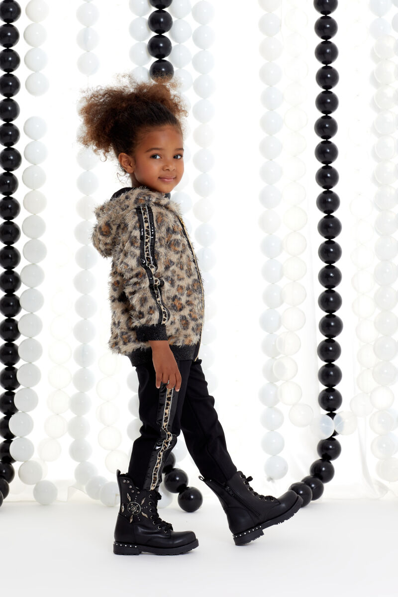 Black Girl Leopard Pants Suit 4-8 AGE 320801CA - 2