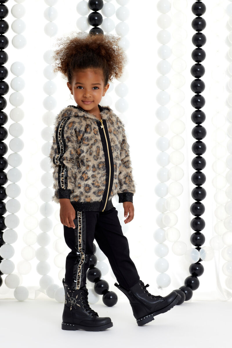 Black Girl Leopard Pants Suit 4-8 AGE 320801CA - 3