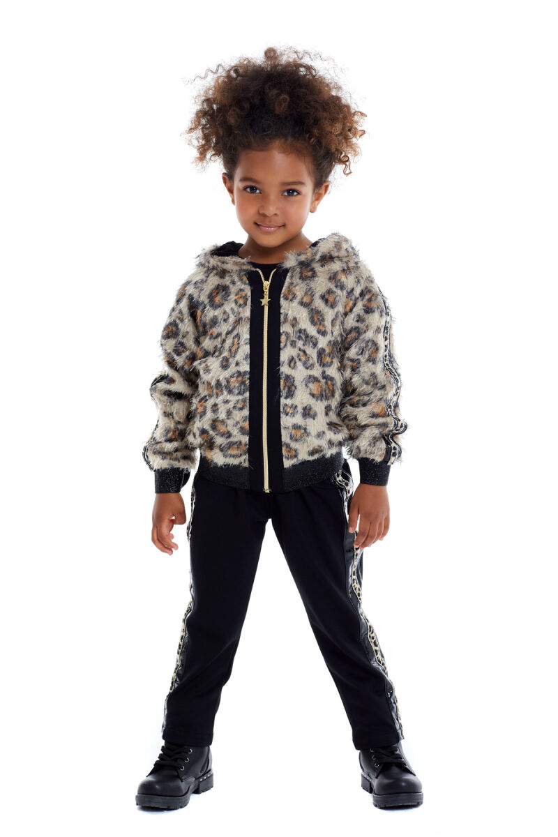 Black Girl Leopard Pants Suit 4-8 AGE 320801CA - 5