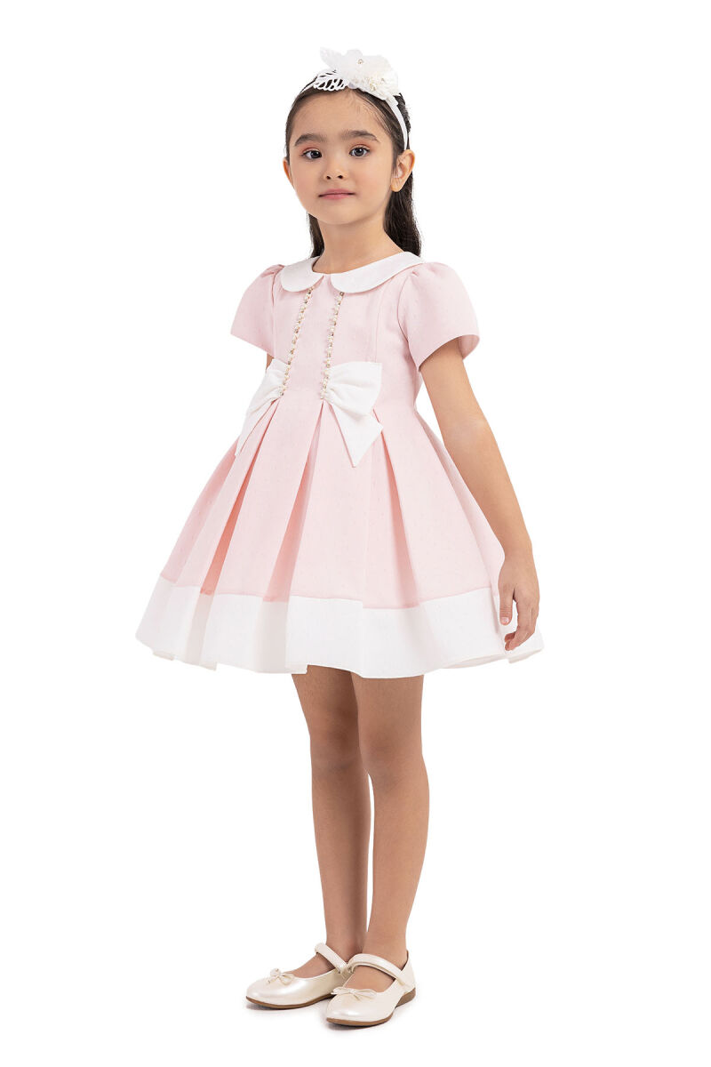 Pink Short-Sleeved Dress for Girls 6-18 MONTH 33217PR - 2