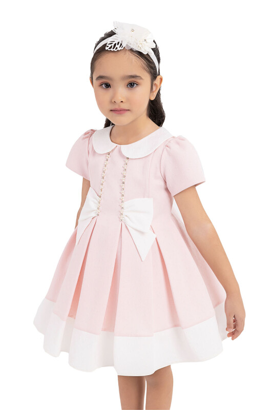 Pink Short-Sleeved Dress for Girls 6-18 MONTH 33217PR - 3