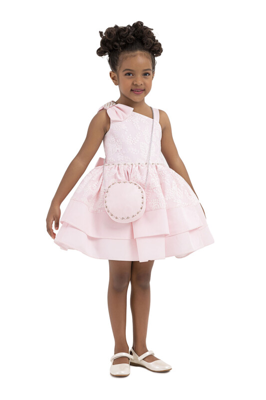 Pink Layered skirted dress for girls 2-6 AGE 33277PR - 2