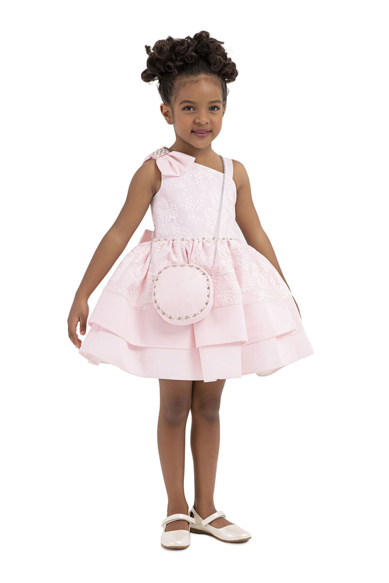 Pink Layered skirted dress for girls 2-6 AGE 33277PR - 2