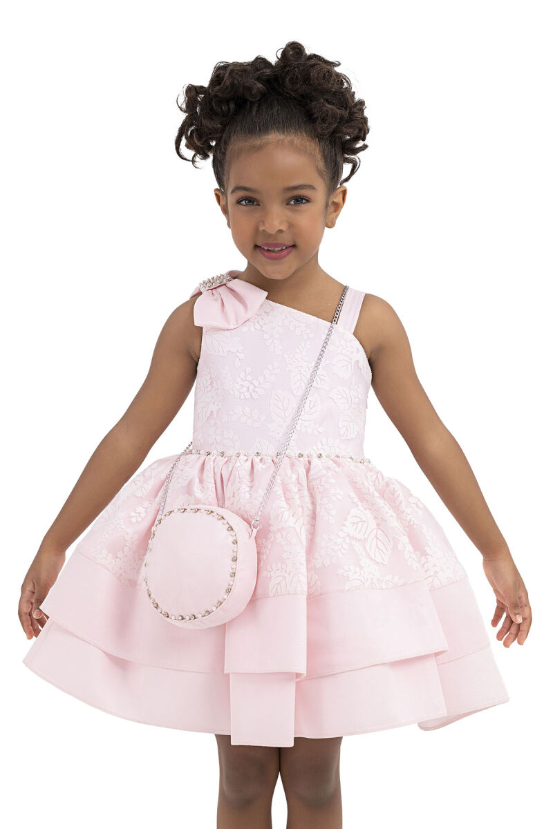 Pink Layered skirted dress for girls 2-6 AGE 33277PR - 5