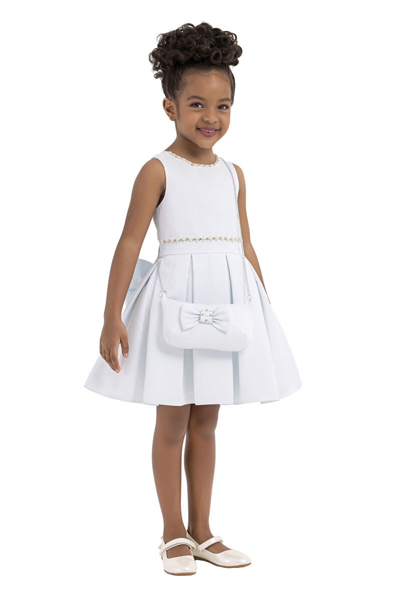 Blue Sleeveless, dress for girls 2-6 AGE 33186PR - 2