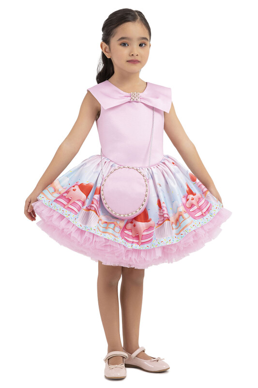 Pink Cupcake printed dress for girls 2-6 AGE 33209PR - 2