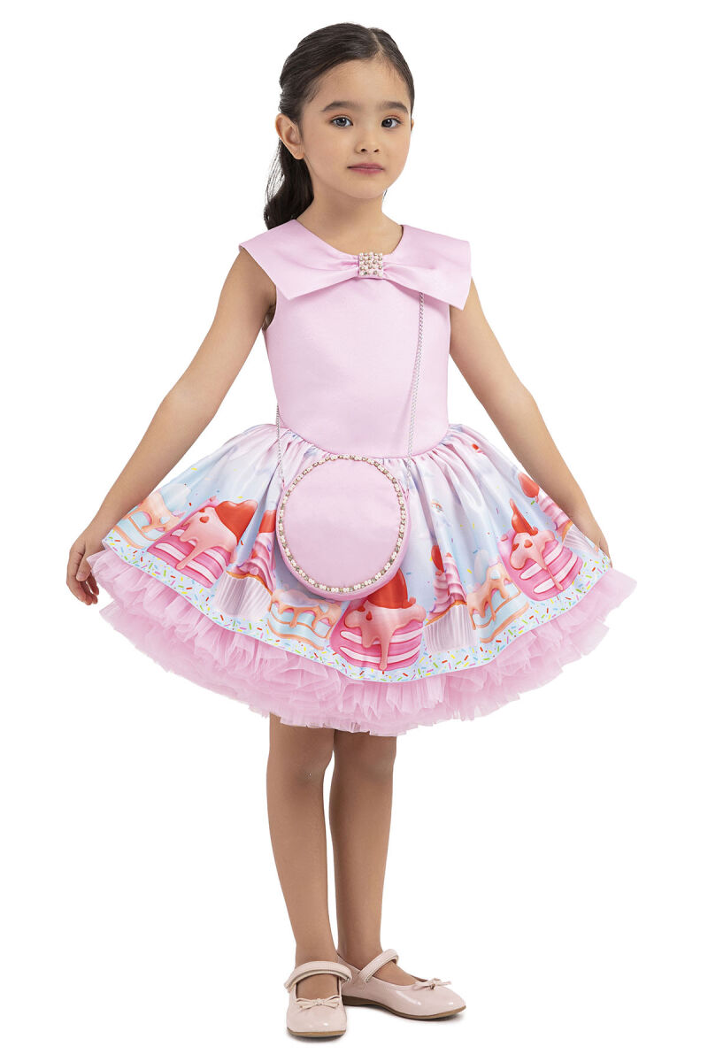 Pink Cupcake printed dress for girls 2-6 AGE 33209PR - 2