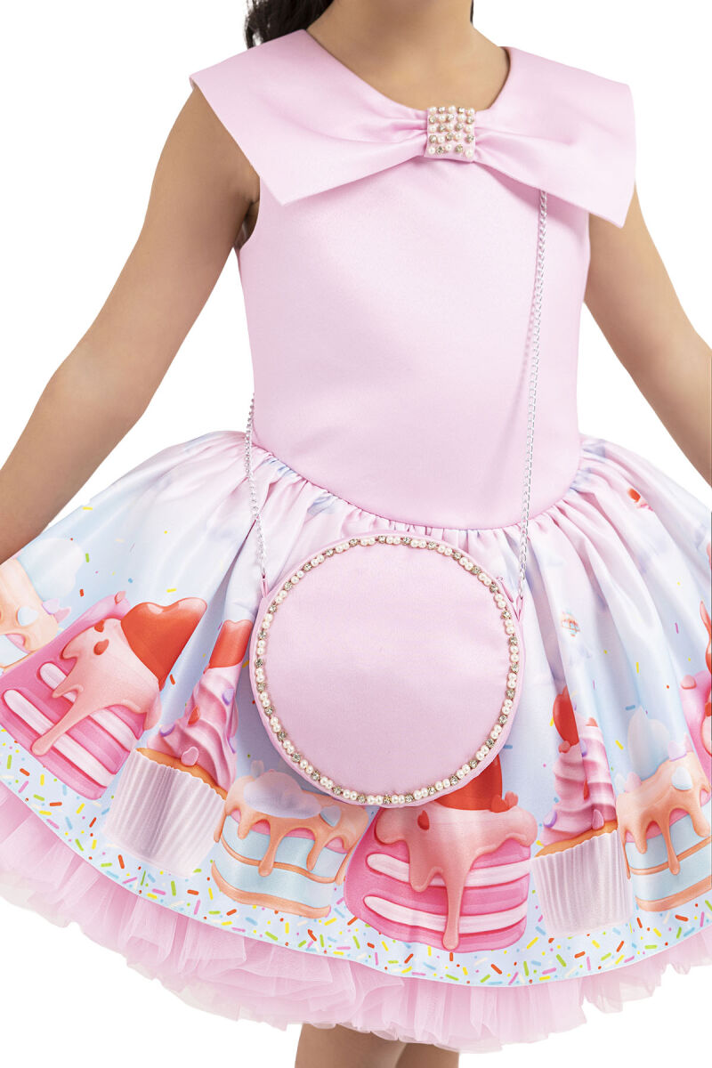 Pink Cupcake printed dress for girls 2-6 AGE 33209PR - 3