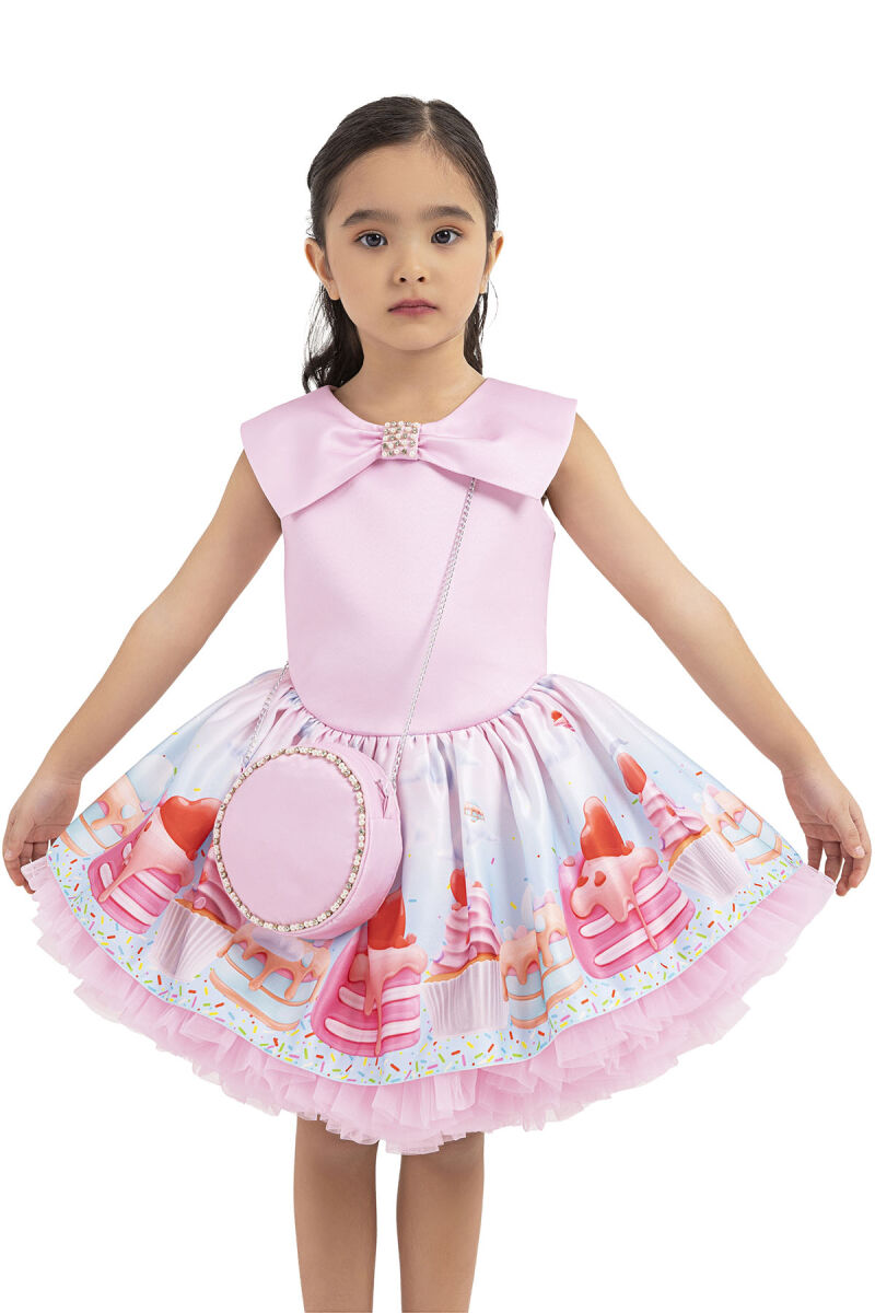 Pink Cupcake printed dress for girls 2-6 AGE 33209PR - 4
