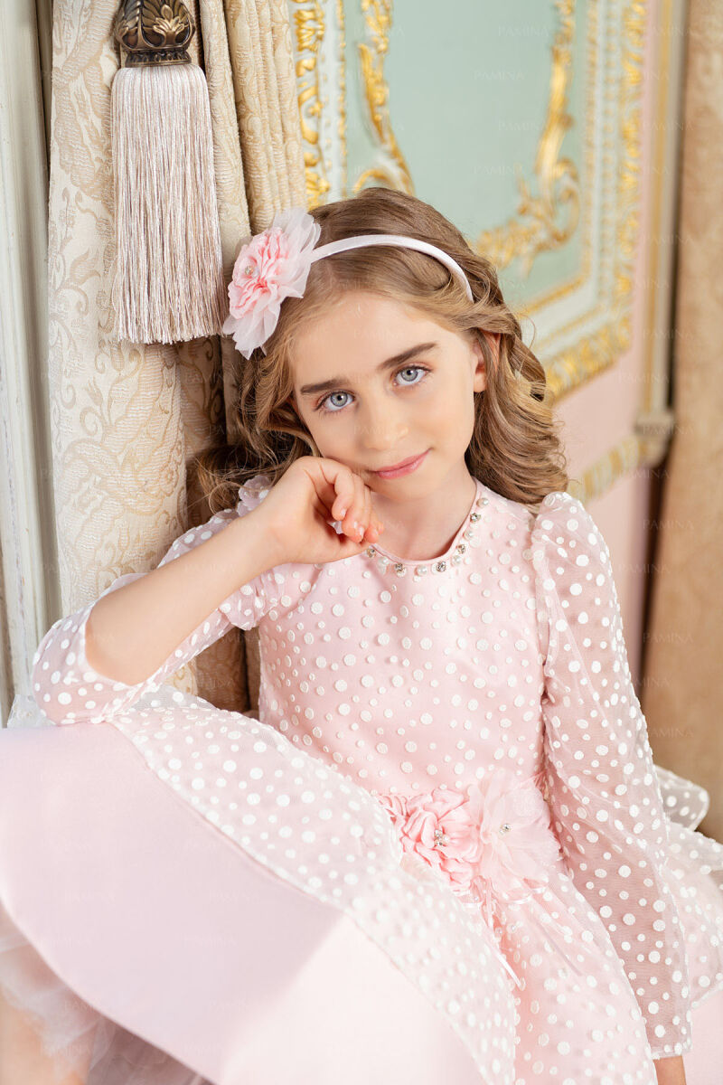 Powder Spotted Dress 4-8 AGE 33036PR - 4